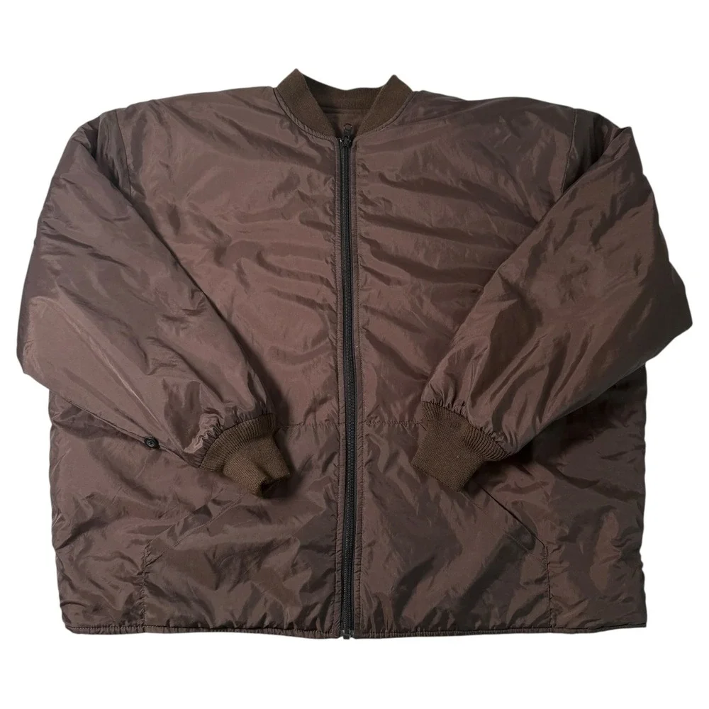 RedHead Mens Chocolate Brown Nylon Bomber Jacket L/G Insulated Pockets‎ Hunting